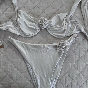 LSpace Rosette Leilani White Bikini Set with Floral Accents